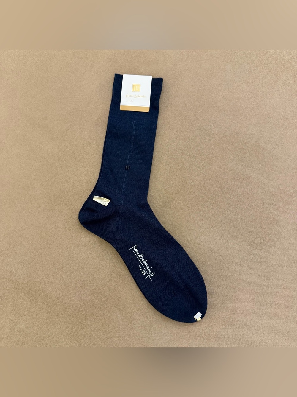 Vintage Pierre Balmain Paris Navy Blue Dress Socks NWT - Picture 6 of 6
